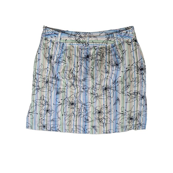 Tehama by Nancy Haley Skort Blue Floral Print Pockets Golf Size 4 Stretch - Picture 5 of 14